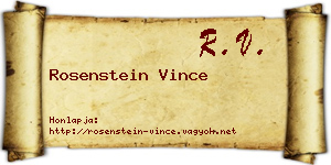 Rosenstein Vince névjegykártya